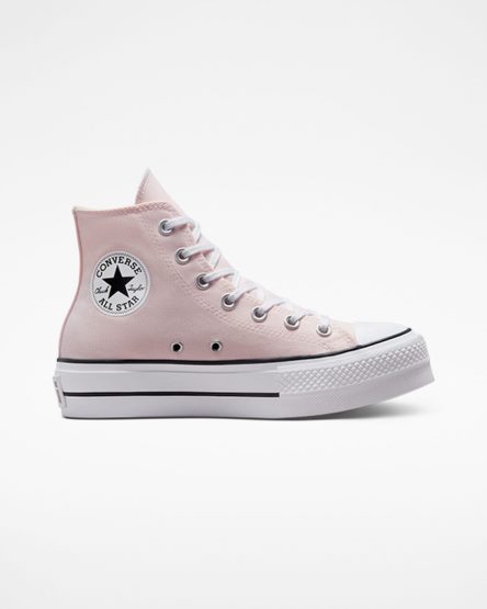 Pantofi Platforma Dama Converse Chuck Taylor All Star Lift Panza Inalti Roz Albi Negrii | RO OSLHJ304